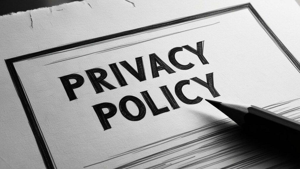 foglio con scritta privacy policy